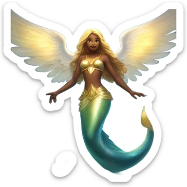 Archangel brings mermaid to heaven  sticker