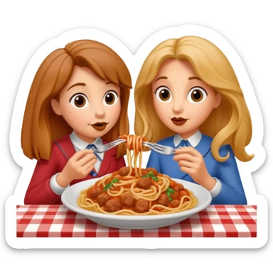 Lady and The tramp spaghetti scene sticker