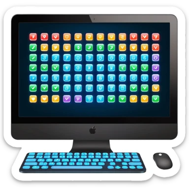 computador com codigo de programação a aparecer no ecra sticker