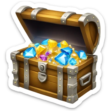 Treasure chest with diamonds sticker
