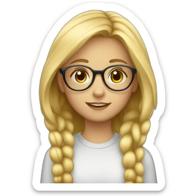 Blonde girl 13 y old and with glasses sticker
