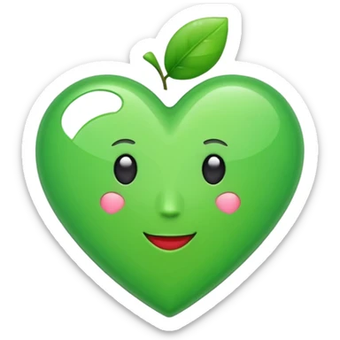 green iphone heart sticker