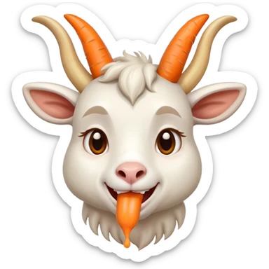 Crying laughing goat is a carrot sticker