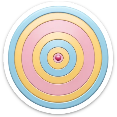 A cute bullseye target with spring pastel colors of yellow, pink and light blue sticker