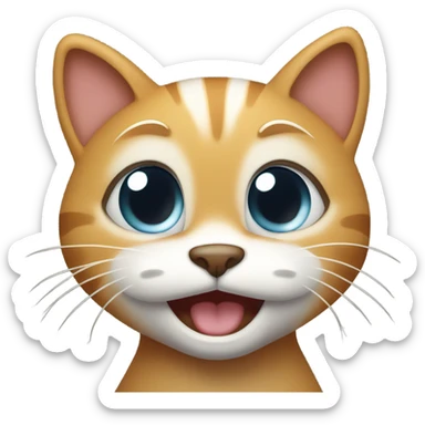 Proud cat looking excited while clapping sticker