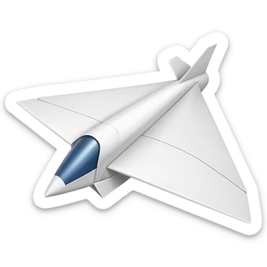 Folded paper plane sticker