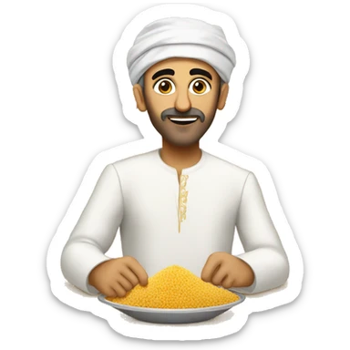 Zemmour eating a Couscous in arabic clothes sticker