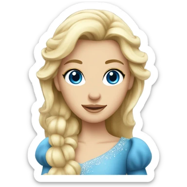 Princesse with blonde hair and blue eyes sticker