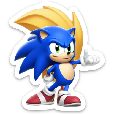 Blue Sonic the hedgehog Pointing right sticker