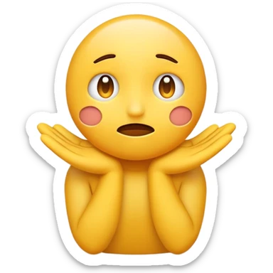 A yellow emoji with his legs connecting to his head shrugging in confusion sticker
