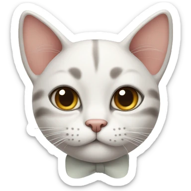Cat with bow on ears sticker
