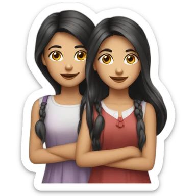 two friends girls Armenian and Romanian sticker