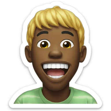 tyler the creator laughing pointing finger sticker