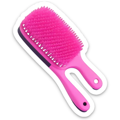 realistic 3d iOS style pink hairbrush emoji sticker