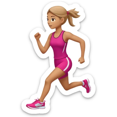 sporty woman cartoon emoji style back view sticker