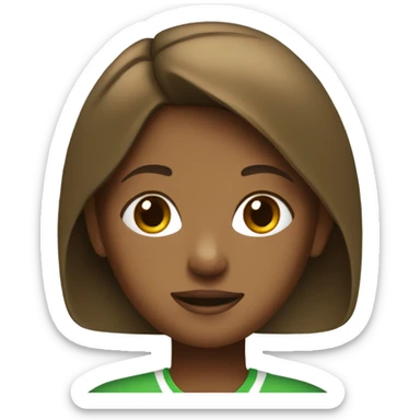 A brown skin girl with a green tennis outfit  sticker