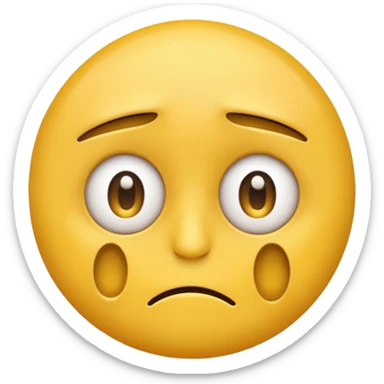 emoji yellow tired, eye bags sticker