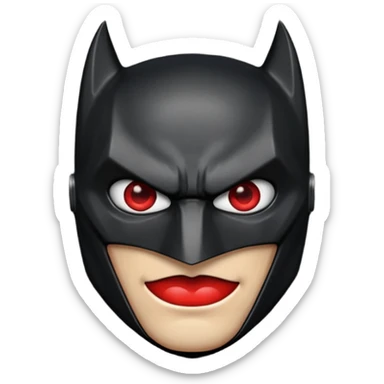 A batman emoji with red eyes and it should look realistic  sticker