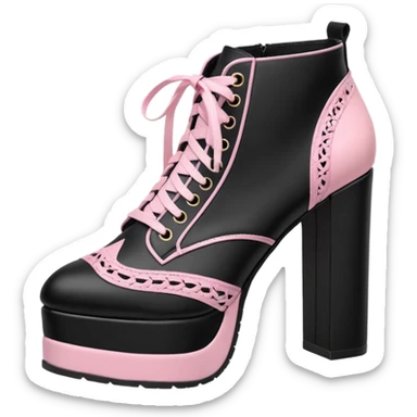 BLACKPINK-inspired gothic shoes, no hearts, black and pink, cute  sticker