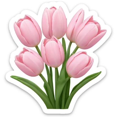 light pink tulip bunch  sticker