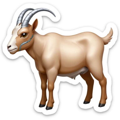 Cybernetic Goat(Ram) man 2/3 up view sticker