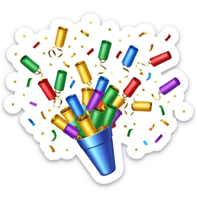 A celebratory final slide with confetti and party poppers sticker