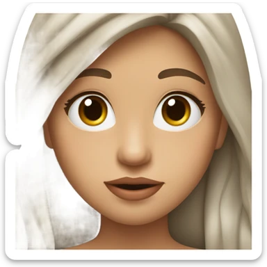 Girl wird Long Brown Hair and pfluffy lipps  sticker