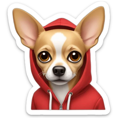 Chihuahua dog with a red hoodie sticker