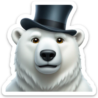polar bear with a tophat sticker