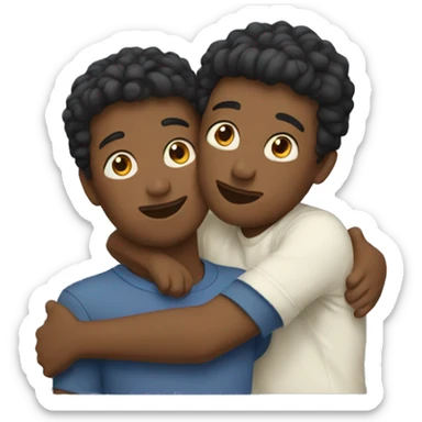 Two friends hugging each other  sticker