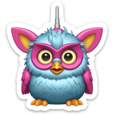 Furby 2012 with clear antena 1 on head and tiny beak sticker