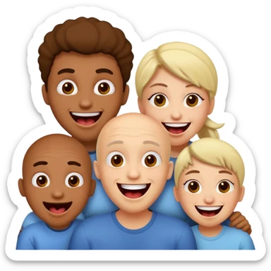 three people making weird crazy faces sticker