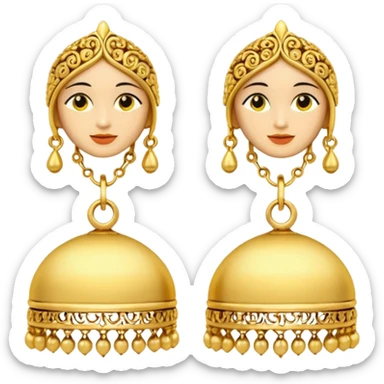 gold jhumka earring sticker