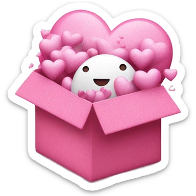 pink glittery hearts with white box on hearts  sticker