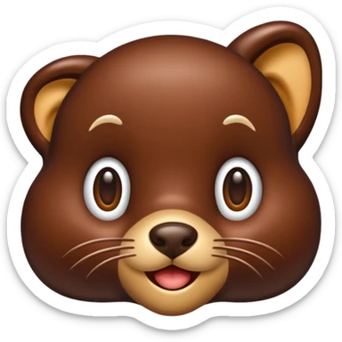 chocolate as an animal shape sticker