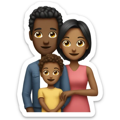 My family wife son and daughter  sticker