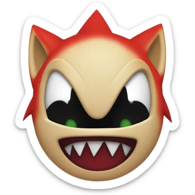 evil sonic with black and red eyes with the words Back to the cliche sticker