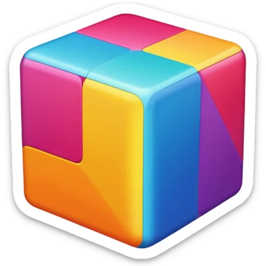 colourful cube sticker