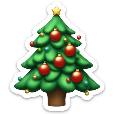 Christmas tree with baubles on it  sticker