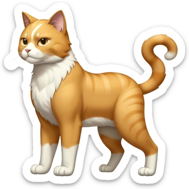 Super muscular Buff sigma Gigachad cat full body tuxedo colored  sticker