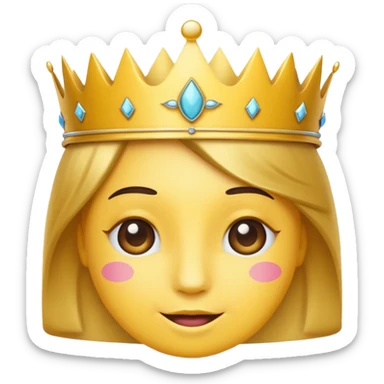 Wink emoji with crown sticker