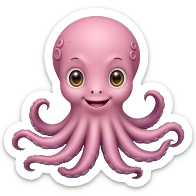 a cute baby octopus in emoji style sticker