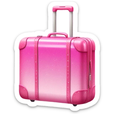 Pink ombre suitcase with glitter  sticker