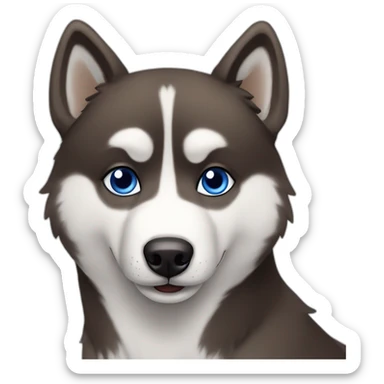 Husky different eyes one blue one brown sticker