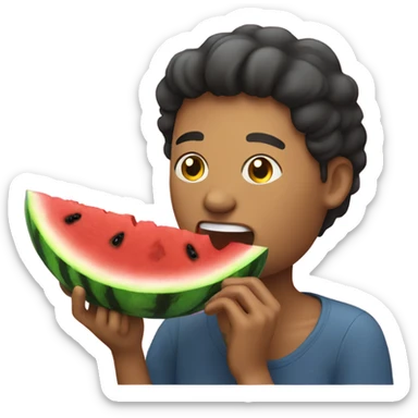 person eating watermelon  sticker