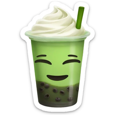 Matcha with boba sticker