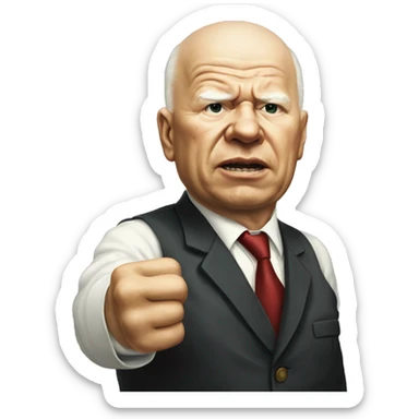 Khrushchev threatens with his fist sticker