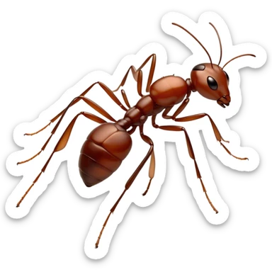 Beautiful and Majestic Ant Portrait Emoji, Head and body rendered in serene repose with a gentle, content smile, showcasing a finely detailed, compact form with eyes softly closed in tranquil slumber, Simplified yet exquisitely endearing features, highly detailed, glowing with a soft, drowsy natural light, high shine, relaxed and utterly noble, stylized with an air of timeless industrious grace, soft glowing outline, capturing the essence of a majestic ant that embodies the quiet power of nature! sticker