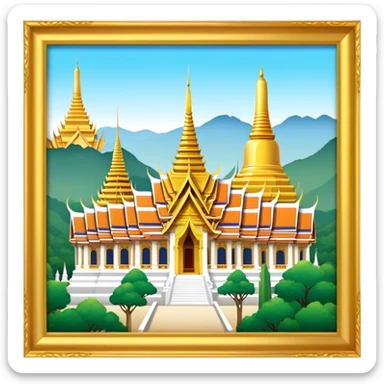 Grand Palace Bangkok Landmark Emoji – Featuring golden spires, Thai architecture, and the Emerald Buddha Temple. sticker