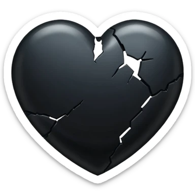 Black heart break sticker